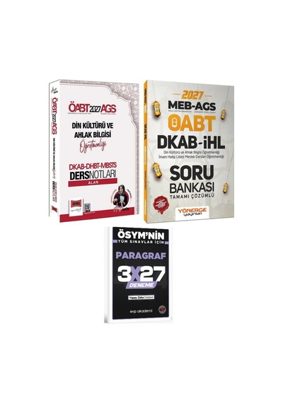 Yargı + Yönerge 2027 Öabt Meb-ags Dkab Din Kültürü Ve Ahlak Bilgisi Alan Ders Notları + Soru Bankası 2 Li Set+ Evp Akademi Paragraf