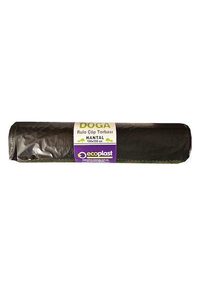 Ecoplast  240 L Siyah Hantal Konteyner Çöp Torbası - 100 x 150 CM - 600 G - 10 Adetlik 5 Rulo