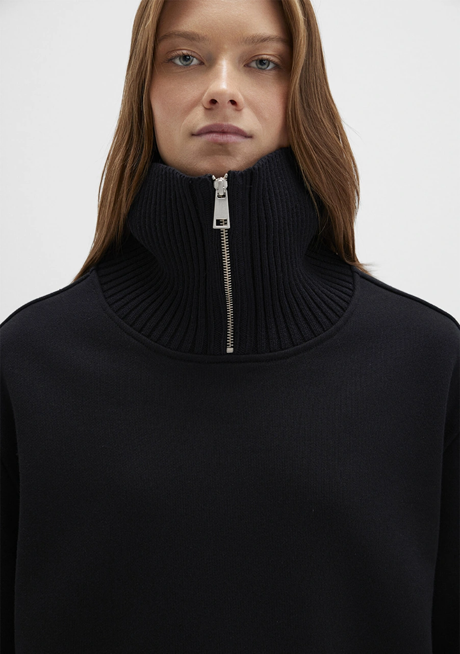 Mavi - Yarı Fermuarlı Dik Yaka Siyah Sweatshirt 1s10434-900 Siyah