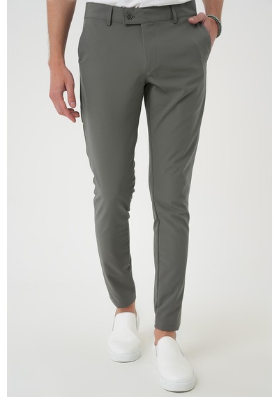 Efor Slim Fit Yan Cepli Düz Esnek Casual Su Yeşili Pantolon P 1144 Su Yeşili