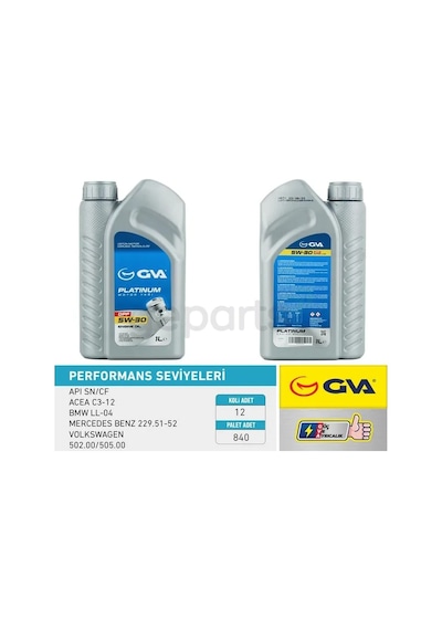 Motor Yağı 5w30 1 Lt Platınum Partiküllü - Dpf Tam Sentetik Apı Sn / Cf 12 Adet