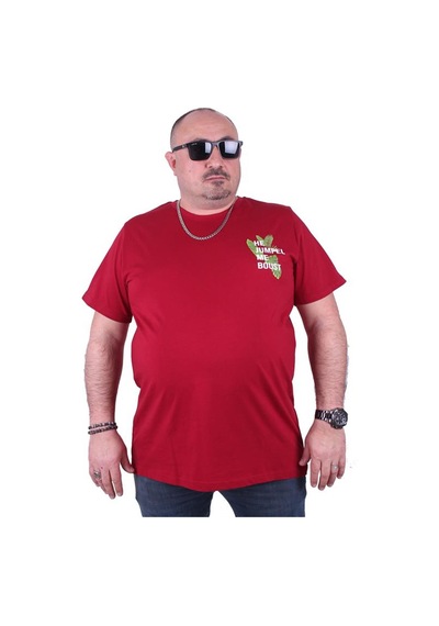 Starbattal Büyük Beden Sıfır Yaka Tişört Jumpel 23109 Bordo - Unisex Bordo