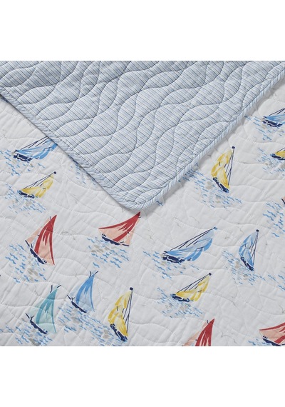 Ahoy Quilt Set, King, Blue Multi Çok Renkli