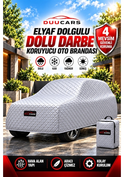 Bentley Azure Uyumlu 150 Gr Elyaf Dolgulu Dolu Ve Dış Etken Koruyucu Oto Branda - Gri Duucars