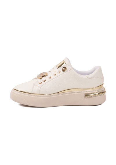 Ayakmod Beyaz Bağcıklı Taş İşlemeli Hafif Kadın Sneaker 431156 Z Beyaz