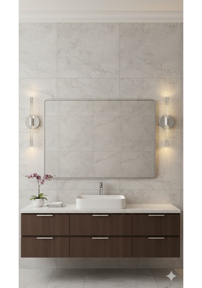 Bhbackhome Bubbleflux Şık Tasarım Modern Ledli Aplik 40 Cm Pilli Gümüş