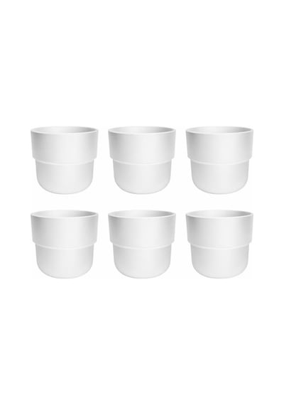 So-kup4 Kuple No:4 İç Kovalı Plastik Saksı Takımı 11 Lt Beyaz 6 Adet