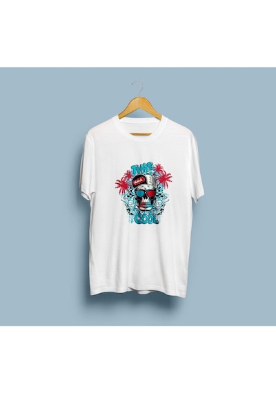Oversize Florida Skull League Tasarım Unisex T-shirt Siyah