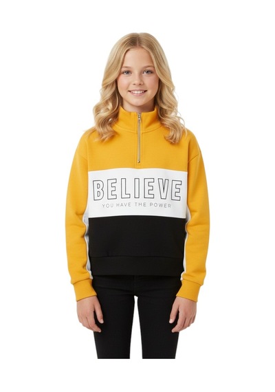 Believe Kız Çocuk Sweatshirt Sarı