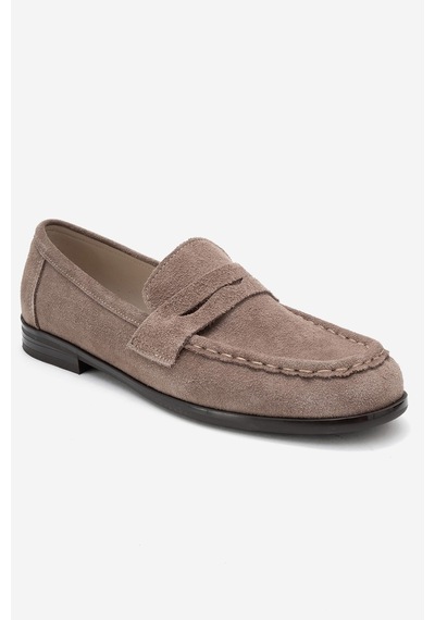 Luvishoes Luvi Shoes Valıa Vizon Süet Hakiki Deri Kadın Loafer Ayakkabı Vizon