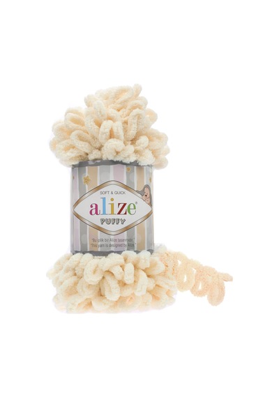 Alize Puffy El Örgü İpi (5 Li Paket) - 742-Vanilya