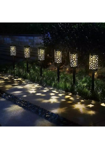 2'li Solar 43 Cm Güneş Enerjili Bahçe Lambası Solar Dekoratif Kazık Aydınlatma Balkon Teras Yürüyüş Yolu 85013462