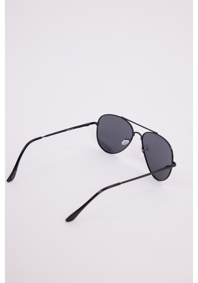Unisex Oval Damla Model Siyah Çerçeveli Uv 400 Korumalı Güneş Gözlüğü-51230 Çok Renkli