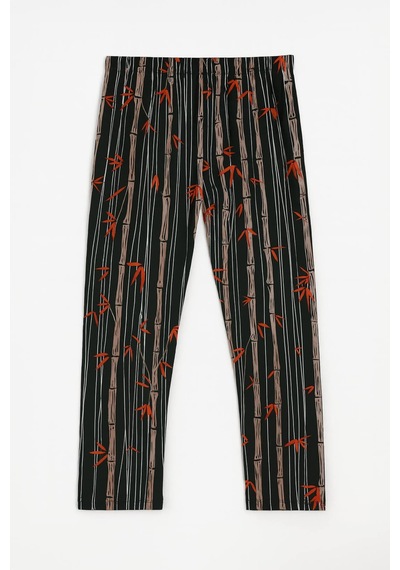 Markapia Kadın Yumuşak Kadife Dokulu Bambu Desenli Pijama Altı Çok Renkli
