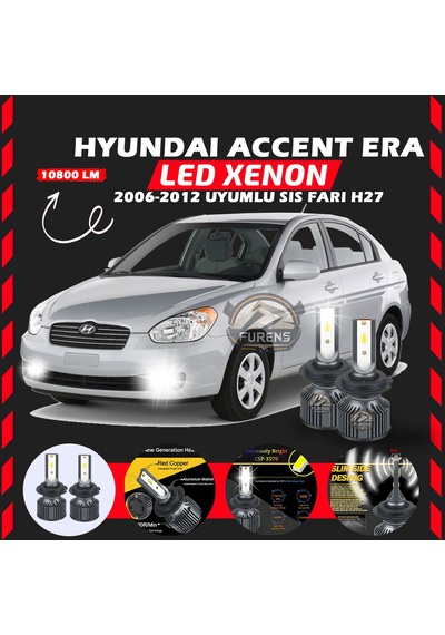 Hyundai Accent Era 2006-2012 Sis Farı Uyumlu Şimşek Etkilii Led Xenon Premium Seriess H27