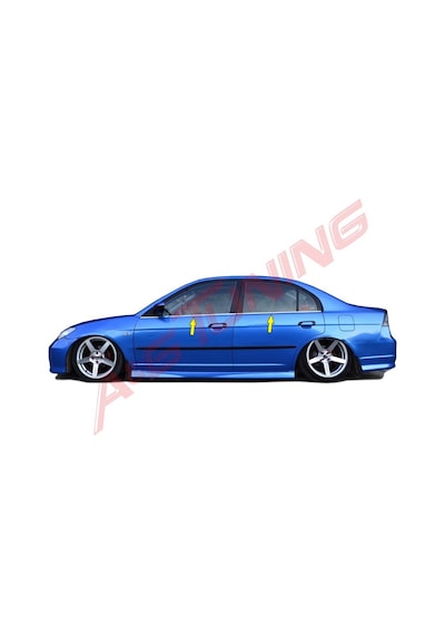 Honda Civic Krom Cam Çıtası Tk 2002-2006 4Prç Paslanmaz Çelik N11.6283