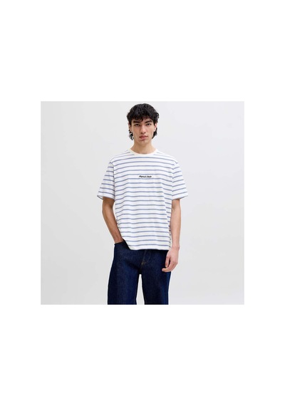Jack & Jones Jornorrebro Çizgili Tişört 12291021 Beyaz