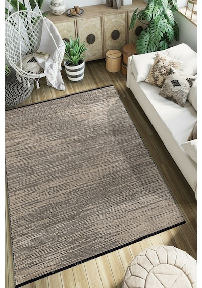 Kilimista Milano Ml108 Bej Leke Tutmaz Antialerjik Yıkanılabilir Dokuma Dekoratif Halı Kilim