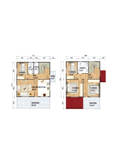 Ballife Prefabrik 151 M2 Standart Dubleks Prefabrik Konut