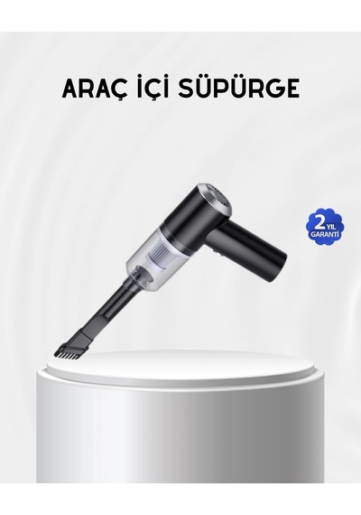 Mey İthalat Kablosuz El Süpürgesi Araç İçi Temizlik İçin 5500pa Güçlü Emiş, Usb Şarjlı