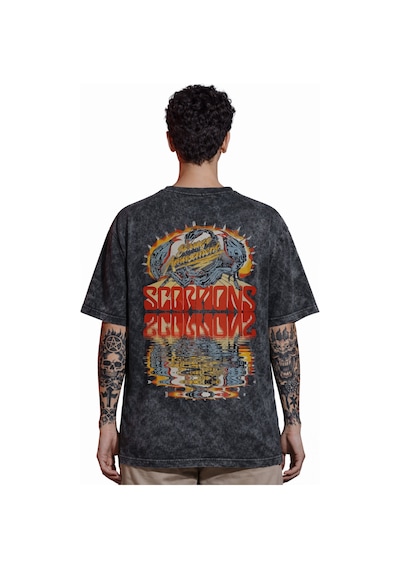 Tasarım Scorpions Rock Metal Müzik Grubu Sırt Baskılı Unisex Over Siyah