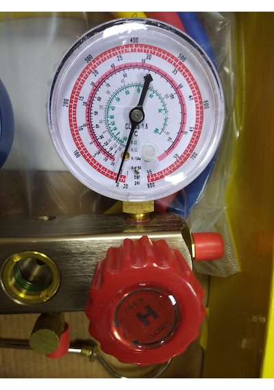 İkili Manifold Gaz Saati R22 R32 R134 R410 + 3 Adet 90Cm Hortum