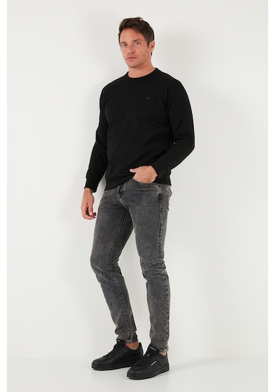 Buratti Streç Pamuklu Relaxed Fit Bisiklet Yaka Erkek Sweat 5901210 Siyah
