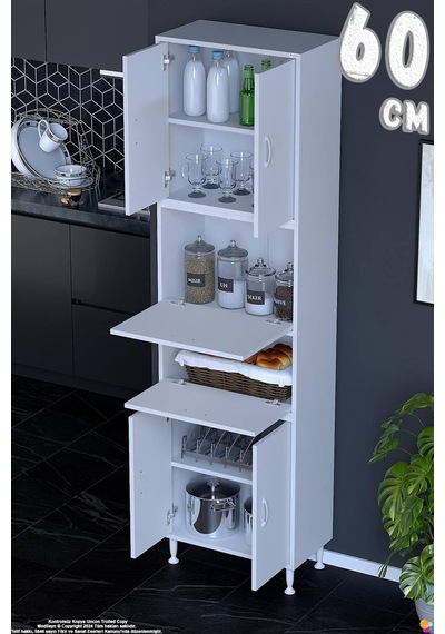 Derin 60 Cm 6 Kapaklı Çok Amaçlı Mutfak Kiler Dolabı Organizer Banyo Çocuk Odası Boy Dolabı Beyaz Derin 60 Cm 6 Kapaklı Çok Amaçlı Mutfak Kiler Dolabı Organizer Banyo Çocuk Odası Boy Dolabı Beyaz