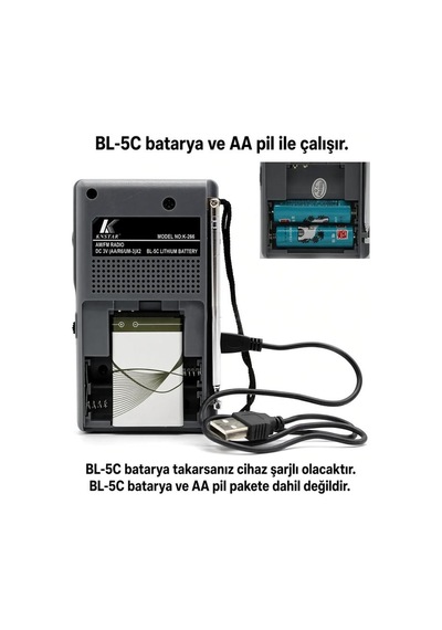 Mini Cep Radyosu Am Fm Taşınabilir Hoparlör Kulaklık Girişli Teleskopik Anten 3 Band