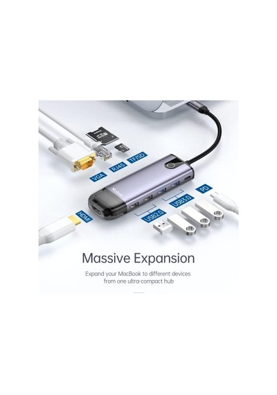 Hu-7420 10in1 Usb Hub Çoğaltici-gri