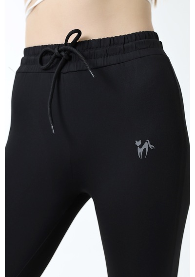 Winmoda34 Dalgıç Tayt Eşofman Push Up Beli Lastikli Siyahh
