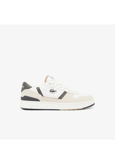 Lacoste T-clip Deri Erkek Beyaz Sneaker 224-4-sma Beyaz - Gri