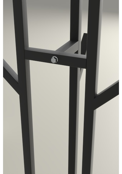 Retodesign 9 Askili Metal Elbise Askisi, Portmanto Askisi, Antre Ayakli Aski 5111 Siyah