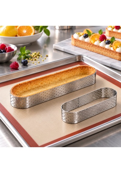 Fida Tart Çemberi Elips Delikli Yükseklik 2 Cm Paslanmaz 3,5x10 Cm Inox