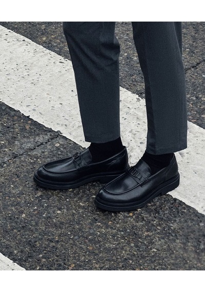 Greyder Erkek Siyah Hakiki Deri Loafer Ayakkabı 5k1ua64739 Sıyah Antık
