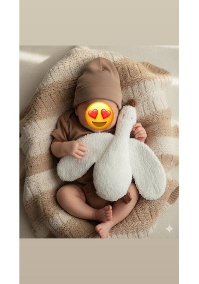 Suvoltastore Teddy Peluş Ördek Uyku Arkadaşı Beyaz Beyaz