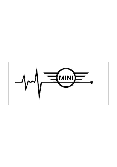 Oto Sticker Mini Cooper Nabız Kalp Atışı Sticker 2 Adet