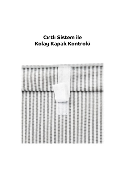 Kapaklı Çok Amaçlı Çamaşır-saklama-düzenleme Vb Hurç, Kutu - 50x40x19 - Baza Model Kutu - Gri Renkli