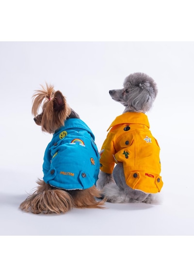 Sarı Cancun - Cancún Ceket Gabardin Çıtçıtlı Kedi Köpek Ceketi Kedi Köpek Kıyafeti Kedi Köpek Elbisesi
