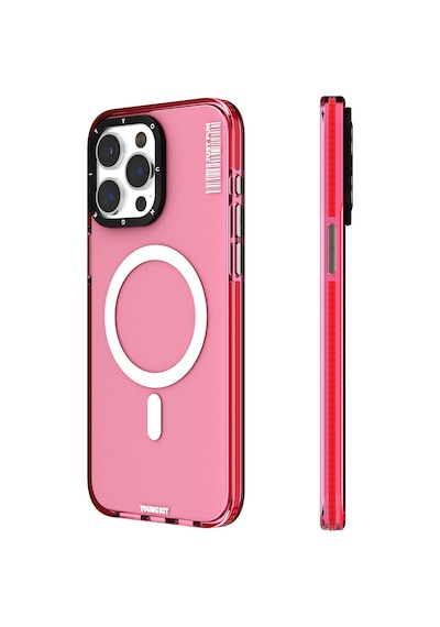 Apple Uyumlu iPhone 15 Pro Kılıf Magsafe Şarj Özellikli Youngkit Crystal Color Serisi Kapak Pembe