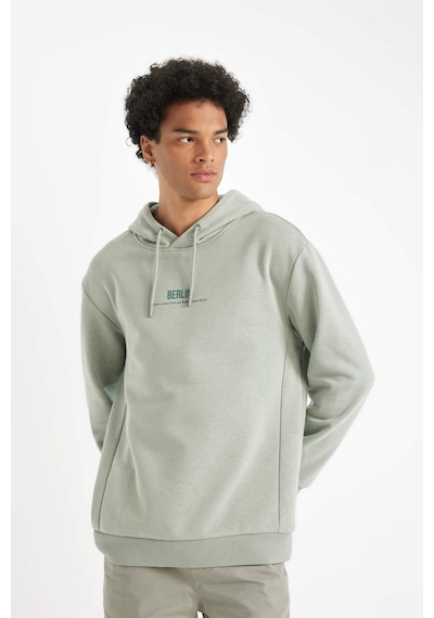 DeFacto %100 Pamuk Relax Fit Kapüşonlu Baskılı Sweatshirt Y9652AZ24AUGN1102
