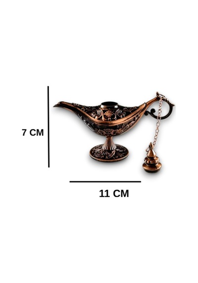 Aladdin Sihirli Lamba Tütsülük Buhardanlık Dekoratif Biblo 11 CM - Bakır