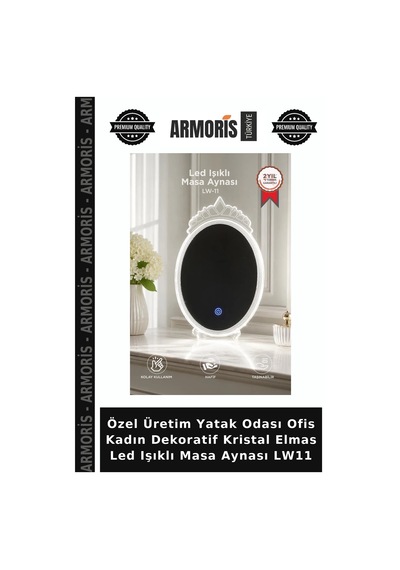 Özel Üretim Yatak Odası Ofis Kadın Dekoratif Kristal Elmas Led Işıklı Masa Aynası Lw11 Çok Renkli