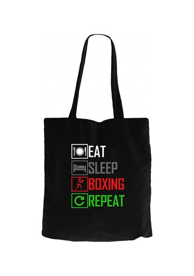 Boxing Repeat Siyah Kanvas Bez Çanta