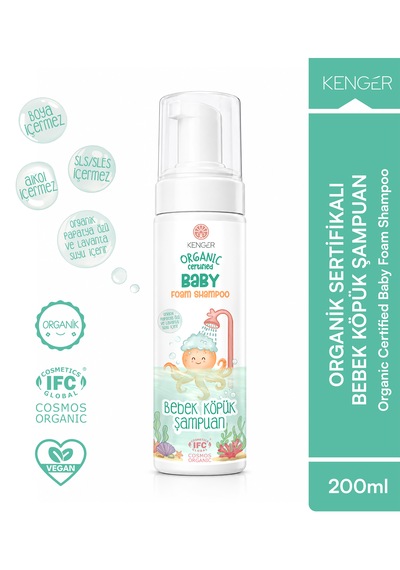 Organik Bebek Köpük Şampuan 2'li 200 Ml