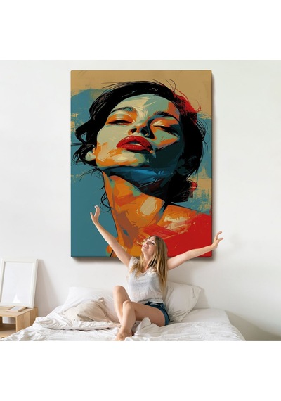 Miyrem^ Canvas Serie Pop Art Tarzda Güzel Kadın Tablosu-7709