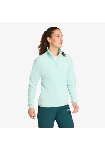 Adidas Multi Essentials 1-2 Zip Fleece Kadın Mavi Yürüyüş Polar Jm3118