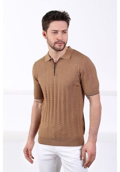 Ferraro Camel Polo Yaka Fermuarlı Erkek Pamuk Triko T-Shirt-Kahverengi (417942124) Kahverengi Ferraro Camel Polo Yaka Fermuarlı Erkek Pamuk Triko T-Shirt-Kahverengi (417942124) Kahverengi