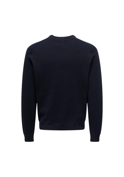 Only & Sons Onspın Reg 12 Solıd Crew Knıt Erkek Lacivert Kazak - 22027590 Lacivert