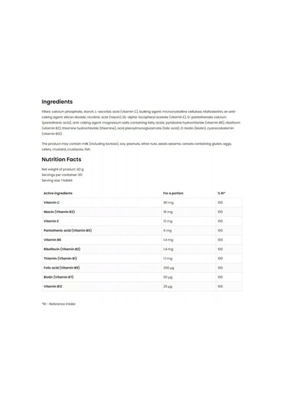 Ostrovit Vitamin B Complex 90 Tablet